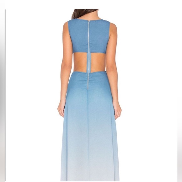 JETSET DIARIES for REVOLE Maxi Slit Backless Gown Dress Ombré Blue Caribbean XS - Picture 12 of 16